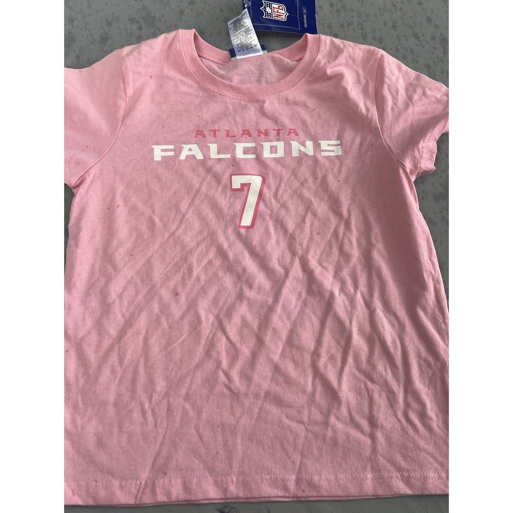New NFL Reebok Atlanta Falcons Youth Shirt Pink Michael Vick #7 size‎ Large